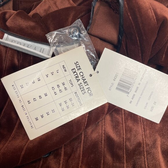 Vintage Erika II Brown Velvet Tie Waist Long Sleeve Maxi Dress Whimsigoth 2X - Picture 9 of 10